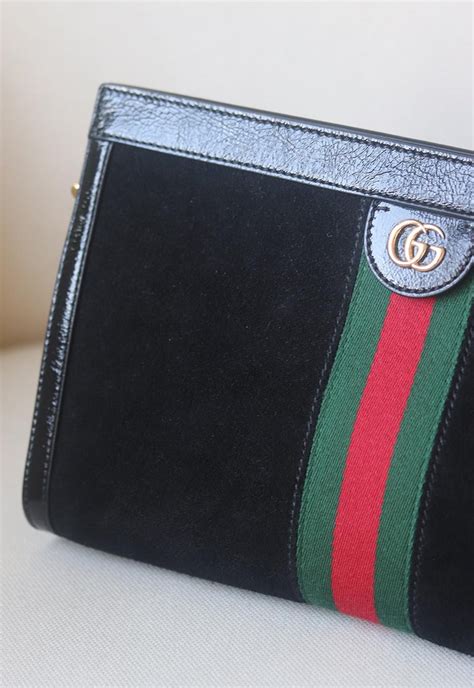 Gucci Ophidia Patent Leather Trimmed Suede Shoulder Bag At 1stdibs
