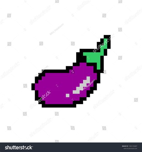 Vector Eggplant Pixel Art Color Stock Vector Royalty Free 1392125687