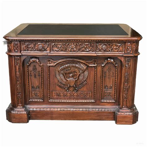 Resolute Presidency Heavy Carved Traditional Office Desk Mini Antique