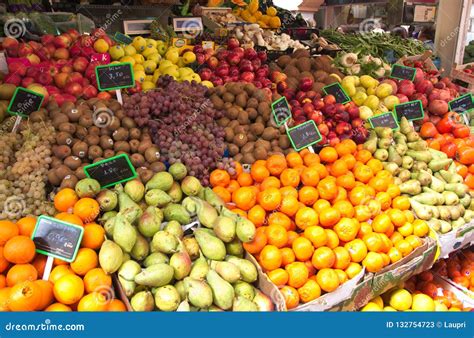 stands full of fresh fruits at a local greengrocers stock image image of local melon 132754723