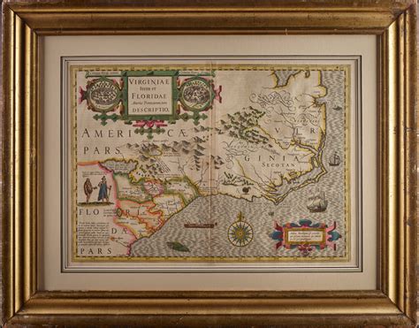 An Early Virginia Map Virginia Item Et Floridae 1606 Sold
