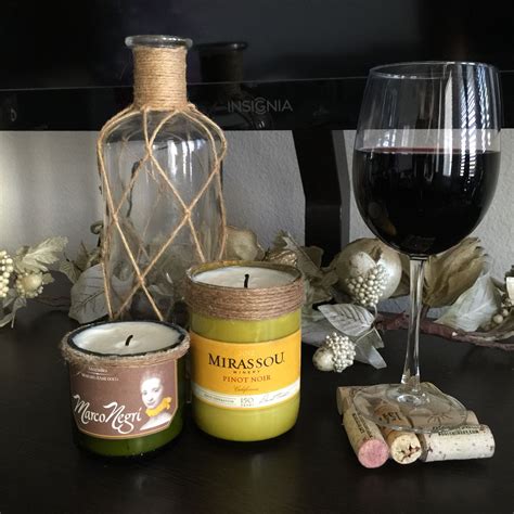 for this weekends project i transformed my favorite wines into homemade candles now taking