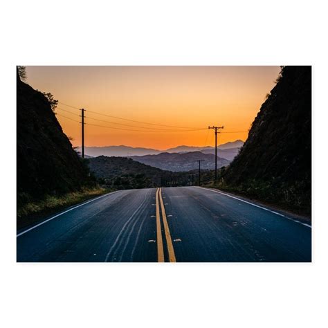 Ashland desert road wall decor. Noir Gallery Sunset Over Road and Mountains in the Desert of Agua Dulce, California Mounted Fine ...