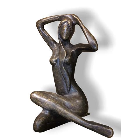 Sculpture Bronze Femme Assise Par Ben Wouters
