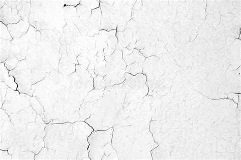 Texture Of A White Cracked Wall Old Dry Background Stock Image
