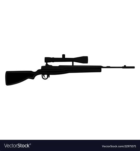 Silhouette Of A Sniper Rifle Royalty Free Vector Image