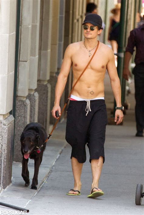 Celebrity And Entertainment Orlando Bloom Goes Shirtless