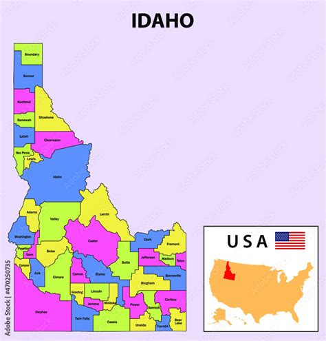 Idaho Map District Map Of Idaho District Map Of Idaho In Color With
