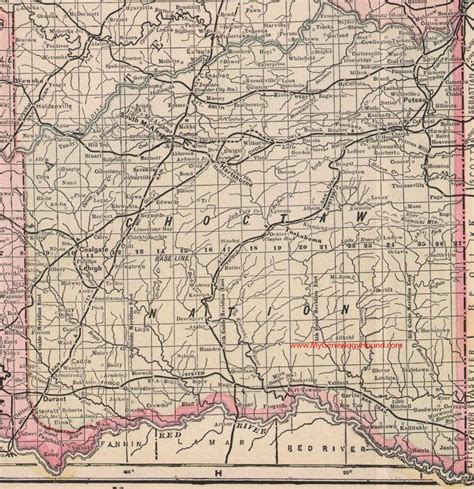 Choctaw Nation Indian Territory 1905 Map Choctaw Nation