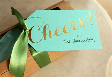 Tiffany Blue And Gold Cheers Wedding Favors Tags
