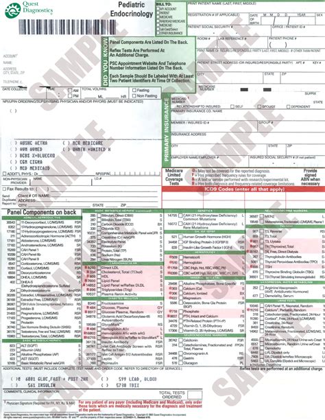 Printable Quest Lab Requisition Form Printable World Holiday