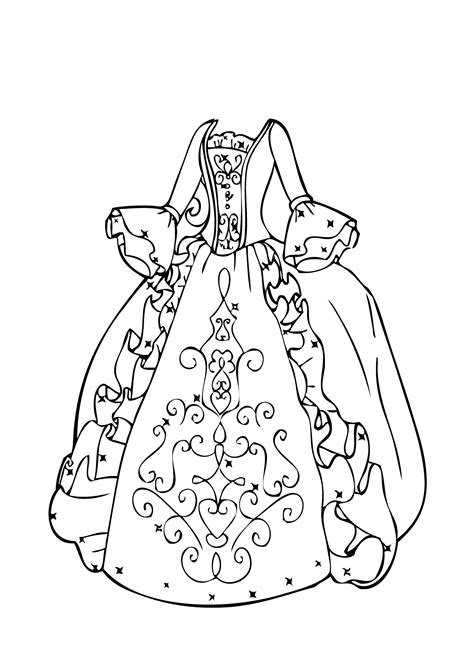 Desenhos De Lindo Vestido Para Princesa Para Colorir E Imprimir