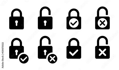 Lock And Unlock Icon Set Locked And Unlocked Padlock Collection Flat