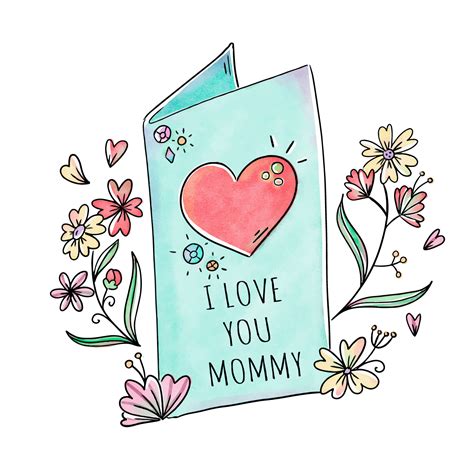 cute greeting card with flowers and leaves to mother s day 202975 vector art at vecteezy