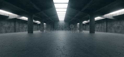 Spaceship Sci Fi Concrete Rough Cement Garage Tunnel Corridor Warehouse