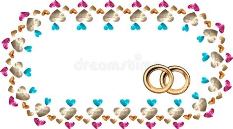 Wedding Invitation Card Two Golden Rings Stock Illustrations 261