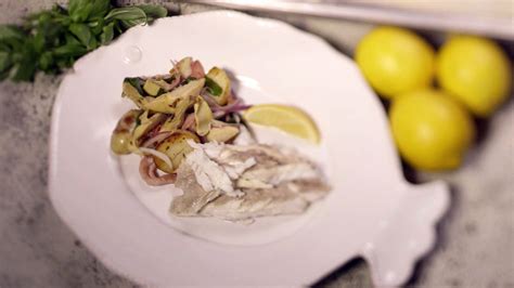 Salt Baked Sea Bass With Warm Artichoke Salad Recipe Bbc Food