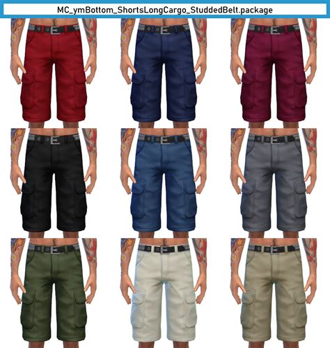 Basegame Cargo Shorts Recolors With Studded Belt By Monochaos