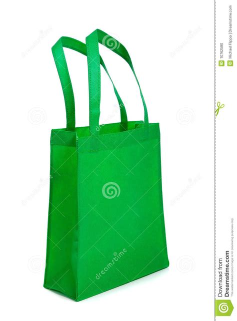 Green Shopping Bag With Handles Stock Photo Image Of Consumerism