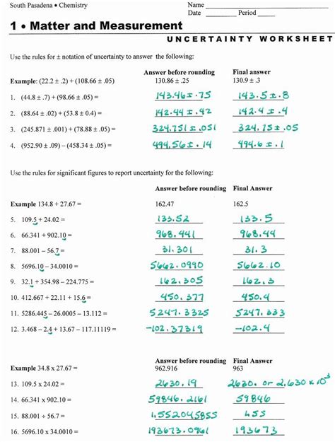 Accuracy And Precision Worksheets Answers