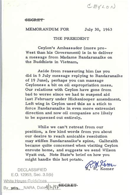 Memorandum letter request from vice president of company to hr department write a memo from voce president marketing to the public relations officer example of a memorandum from vice president how can i write an invitation letter address to the vice president? Secret White House Memo: President JFK's relations with ...