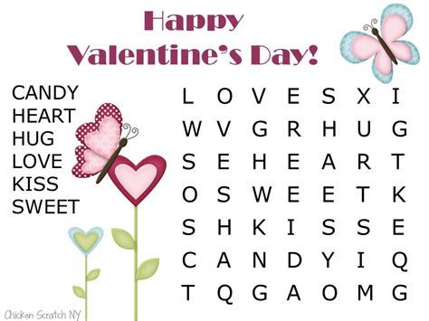 Free Printable Valentines Day Word Searches