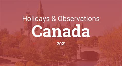 Holidays And Observances In Canada In 2021