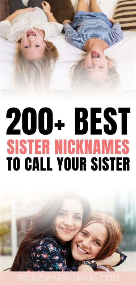 200 nicknames for sisters cute and funny
