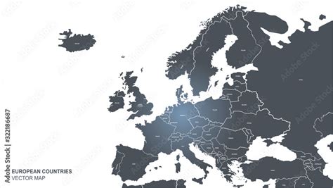 European Map Countries Design Vector Of Europe Map World Map Eu Map