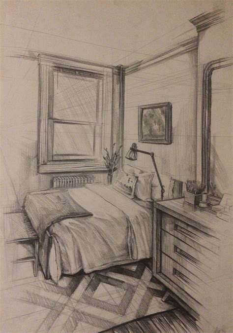 Interior Drawingbedroompen Drawing Yatak Odası çizimikarakalemiç