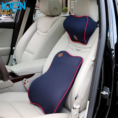 Car Seat Headrest Neck Pillow Lumbar Support Cushion Set Memory Cotton Driving Travel Auto