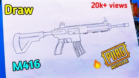How To Make M416 Pubg Gun Easy Step By Step ⚡ By Art With Me
