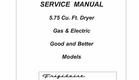 electrolux dryer parts manual