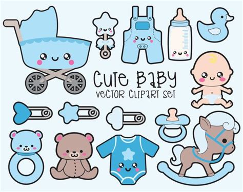 Premie Vector Clipart Kawaii Baby Clipart Kawaii Baby Blue Clipart Hoge