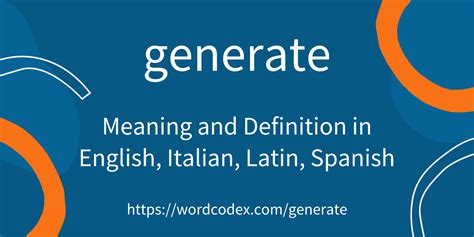 Generate Meaning And Definition For English Italian Latin Spanish