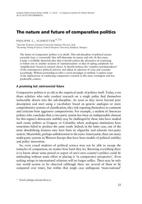 The Nature And Future Of Comparative Politics