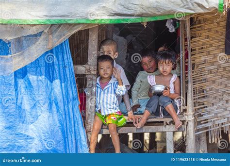 Children In Thandwe Village Ngapali Beach Myanmar Editorial Stock