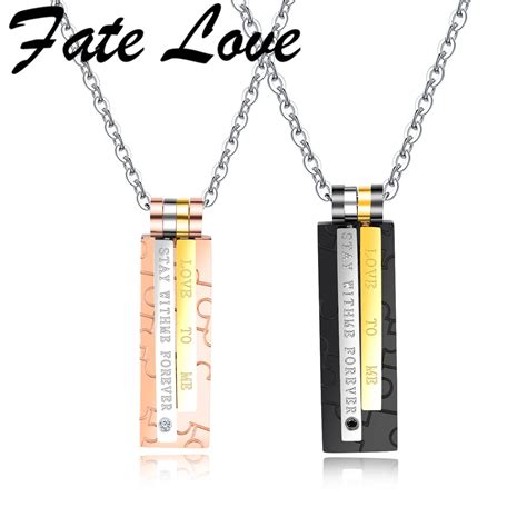Buy Fate Love Charm Couple Necklace For Lovers Black