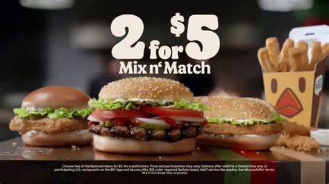 burger king 2 for 5 mix n match tv commercial fgatf 1 delivery fee featuring daym drops