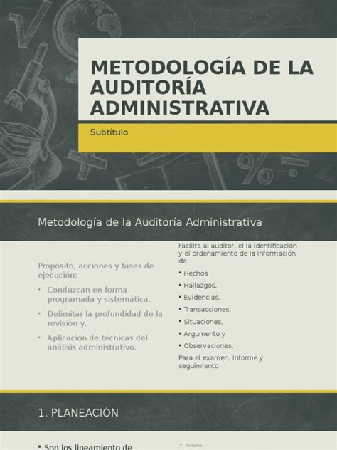 Metodología De La Auditoría Administrativa Auditoría Planificación