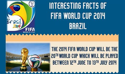 Interesting Facts Of Fifa World Cup 2014 Brazil Infographic Visualistan