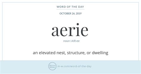 Word Of The Day Aerie Merriam Webster