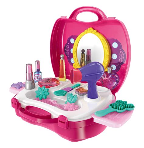 Cosmetic Toy Beauty Playset 21 Pcs Beauty Kit Hair Salon Playset For Girls