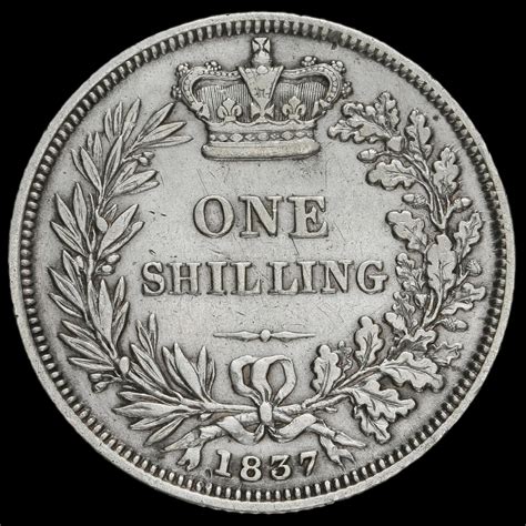 1837 William Iv Milled Silver Shilling Rare