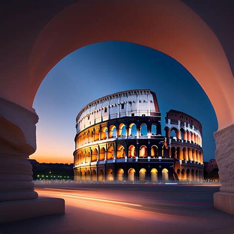 Premium Ai Image Illustration Long Exposure Of Colosseum Rome Italy