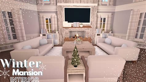 Roblox Bloxburg Winter Mansion Interior House Build Part Youtube My