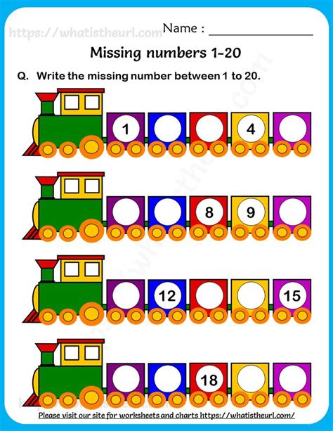 Find The Missing Numbers Worksheets For Grade 1 Number Worksheets Math Activities Preschool