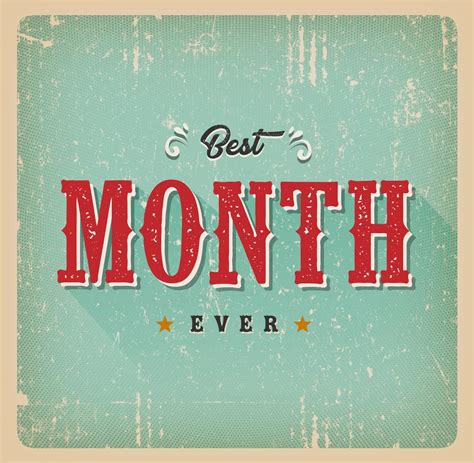 Best Month Ever Vintage Card 268068 Vector Art At Vecteezy