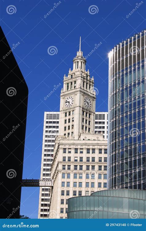 Chicago Wrigley Building And Skyscrapers Editorial Image Image Of