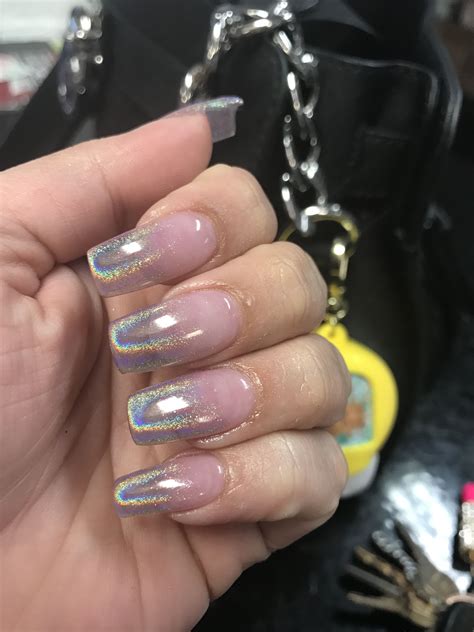 Holographic Ombré Holographic Nails Pink Holographic Nails